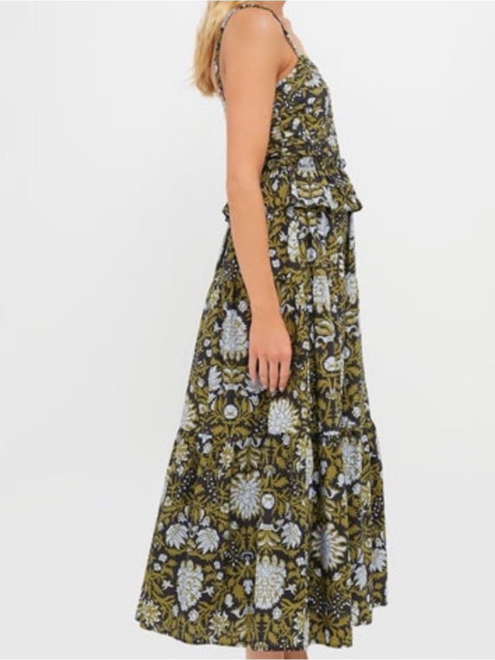 Tuckernuck Hyacinth House Myles Peplum Floral Midi Dress Sz S - Picture 9 of 14